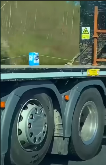 Truck securing one carton Blank Meme Template