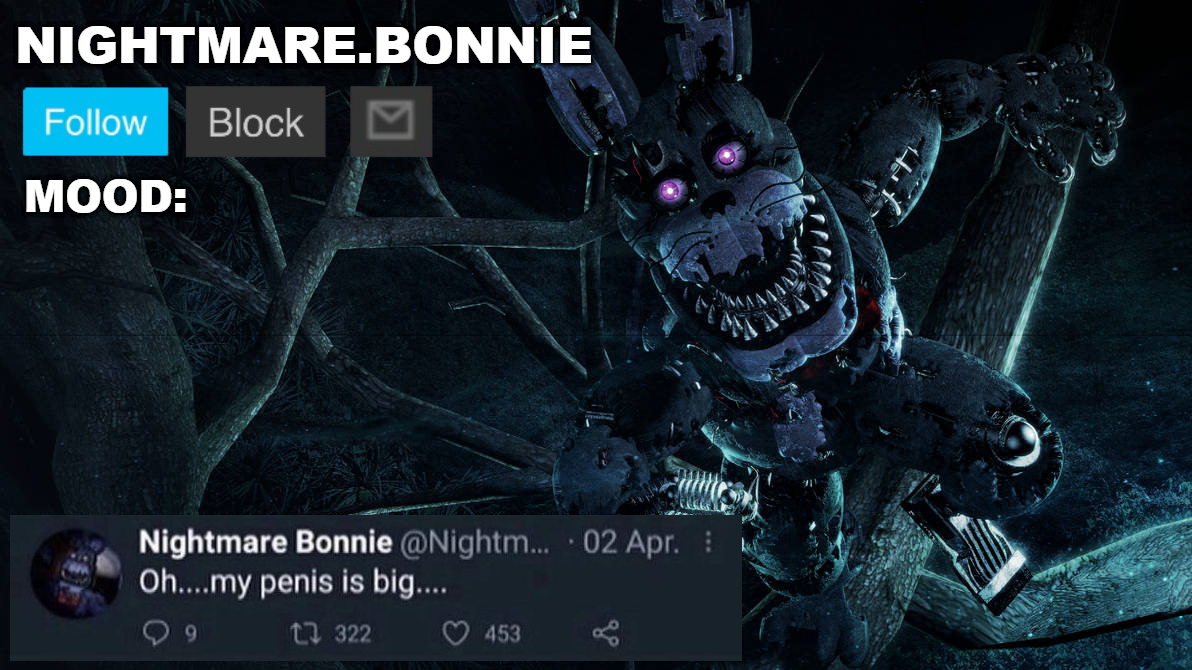 High Quality Nightmare Bonnie announcement V2 Blank Meme Template