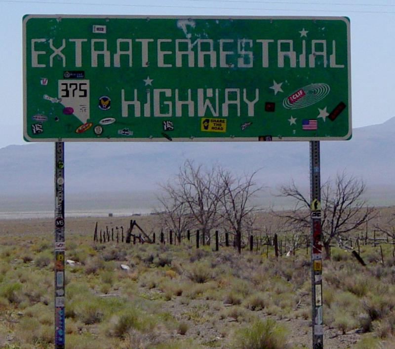 High Quality Extraterrestrial Highway signpost Blank Meme Template