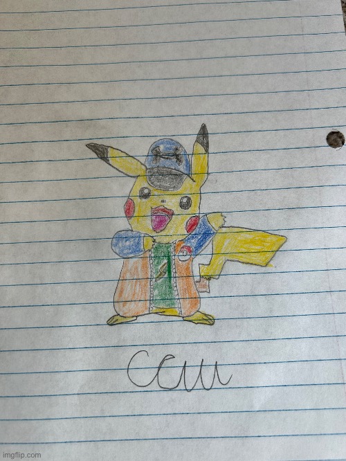 Finished coloring it | image tagged in pikachu,drawing | made w/ Imgflip meme maker