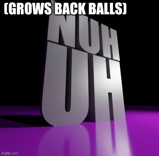 nuh uh 3d | (GROWS BACK BALLS) | image tagged in nuh uh 3d | made w/ Imgflip meme maker