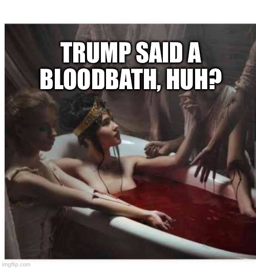 elizabeth bathory | TRUMP SAID A BLOODBATH, HUH? | image tagged in elizabeth bathory,donald trump,political meme,politics | made w/ Imgflip meme maker