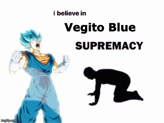 I believe in Vegito Blue supremacy | Vegito Blue | image tagged in i believe in supremacy,dragon ball,meme | made w/ Imgflip meme maker