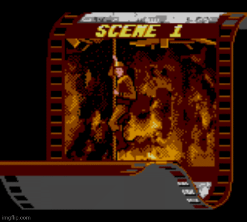 Indiana Jones Game Gear Movie film | image tagged in gifs,gaming,movies | made w/ Imgflip images-to-gif maker