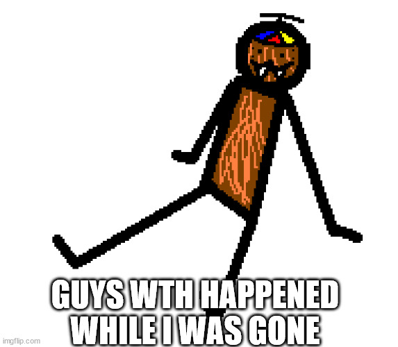 silly spdr | GUYS WTH HAPPENED WHILE I WAS GONE | image tagged in silly spdr | made w/ Imgflip meme maker