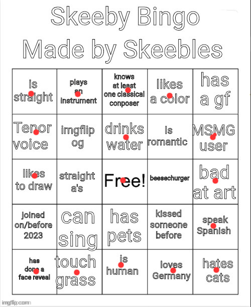 Ive kissed my sister, does that count? | image tagged in skeeby bingo 2024 | made w/ Imgflip meme maker