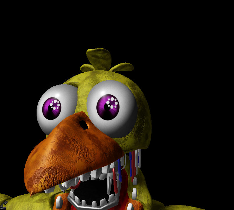 High Quality Whithered chica eye pop Blank Meme Template