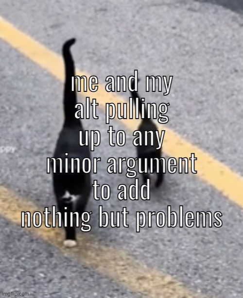 me and my alt pulling up to any minor argument to add nothing but problems | made w/ Imgflip meme maker