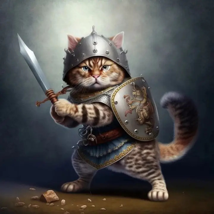 Knight Cat Blank Meme Template