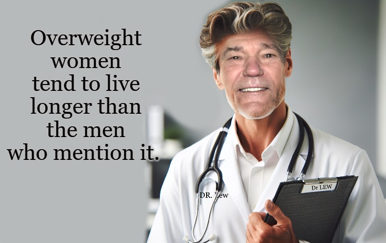 Overweight women tend to live longer than the men who mention it. | made w/ Imgflip meme maker