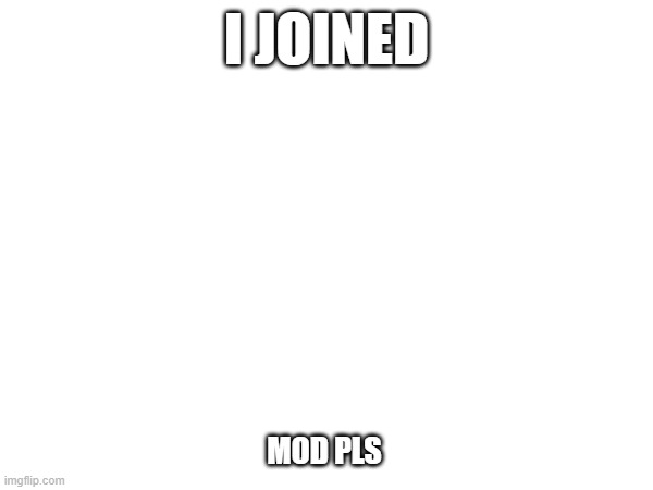 i joined | I JOINED; MOD PLS | image tagged in mod pls | made w/ Imgflip meme maker