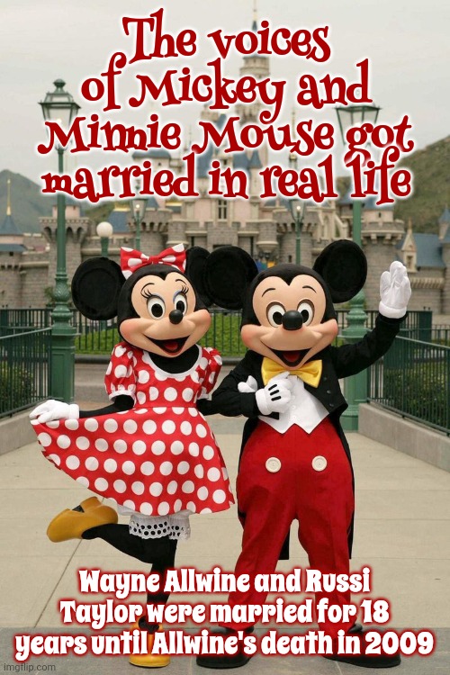 I'm Going To Pretend I Didn't Hear That Or Every Time I Hear Mickey Talking To Minnie ... I'll Giggle | The voices of Mickey and Minnie Mouse got married in real life; Wayne Allwine and Russi Taylor were married for 18 years until Allwine's death in 2009 | image tagged in mickey mouse,minnie mouse,mickey married minnie,weird facts,if you know you know,memes | made w/ Imgflip meme maker