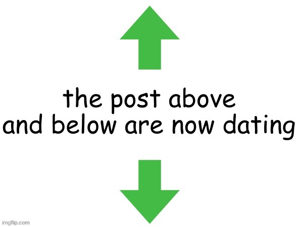 Post above and below are now dating | image tagged in the post above and below are now dating | made w/ Imgflip meme maker