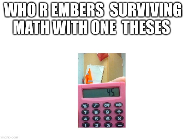 WHO R EMBERS  SURVIVING MATH WITH ONE  THESES | made w/ Imgflip meme maker