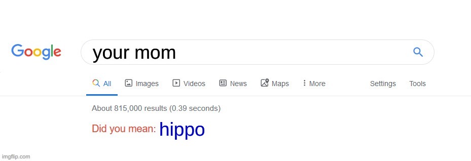 Did you mean? | your mom; hippo | image tagged in did you mean | made w/ Imgflip meme maker