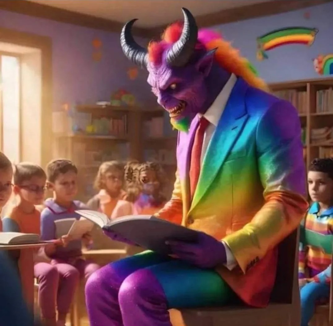 Rainbow satan Blank Meme Template