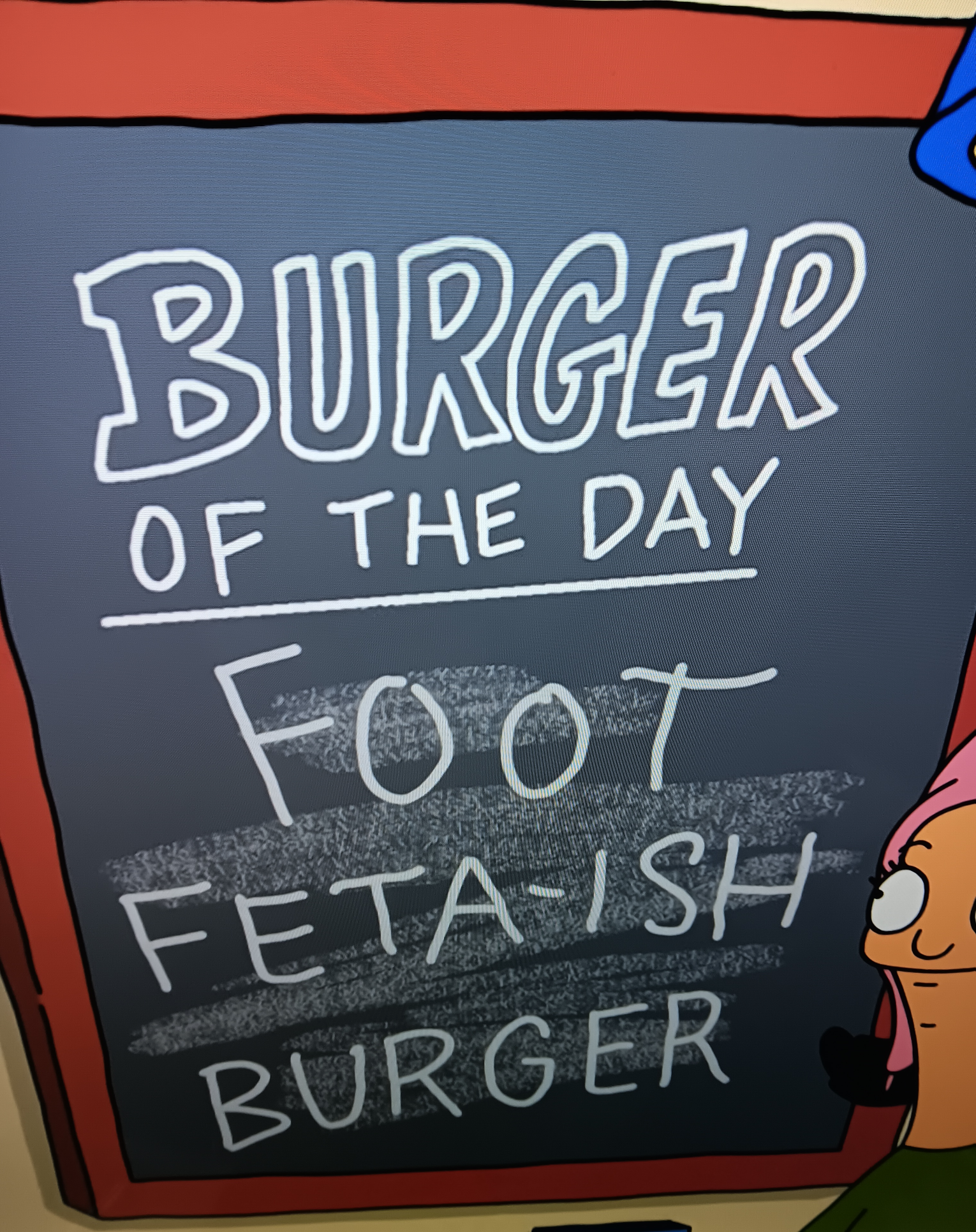 Foot feta-ish burger Blank Meme Template