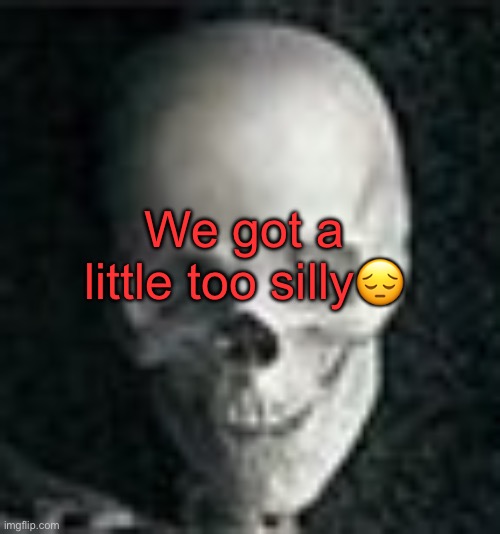 . | We got a little too silly😔 | image tagged in skull | made w/ Imgflip meme maker