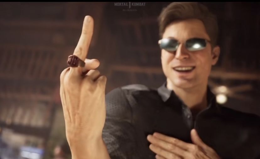 High Quality Johnny cage middle finger Blank Meme Template