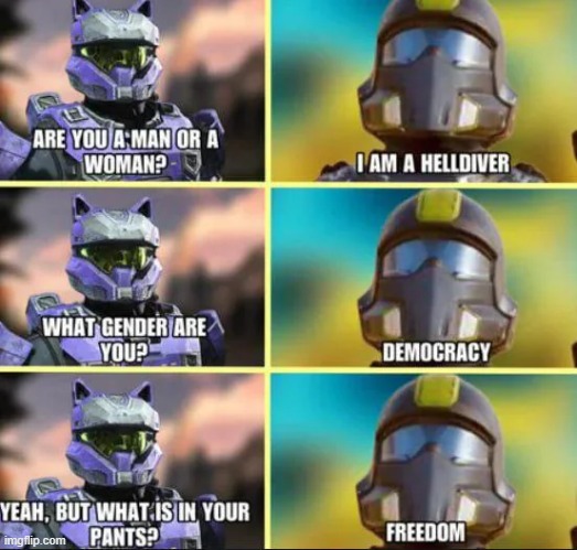 How'd you like the taste of freedom? | image tagged in helldivers 2,memes,funny,gaming,lol | made w/ Imgflip meme maker