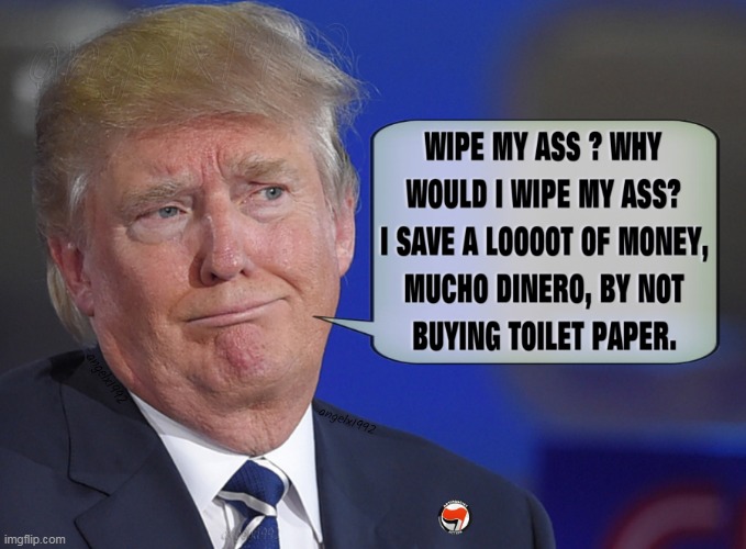 image tagged in trump meme,maga morons,clown car republicans,toilet paper,ass,florida | made w/ Imgflip meme maker