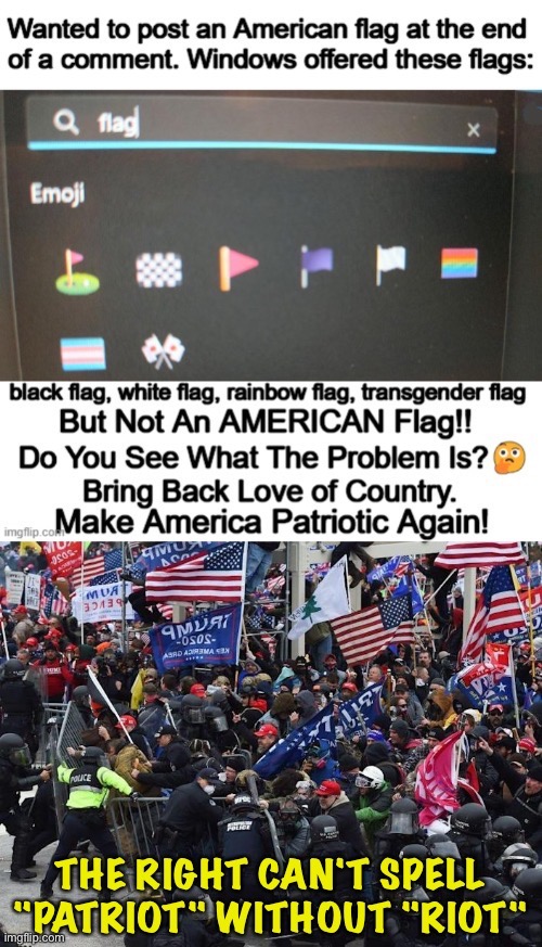 The people who yap the most about flag respect utterly disrespecting Old Glory on Jan. 6 | image tagged in capitol riot | made w/ Imgflip meme maker