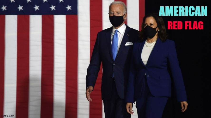 Biden/Harris | AMERICAN RED FLAG | image tagged in biden/harris | made w/ Imgflip meme maker