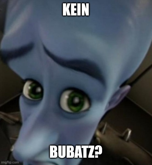 Megamind no bitches | KEIN; BUBATZ? | image tagged in megamind no bitches | made w/ Imgflip meme maker