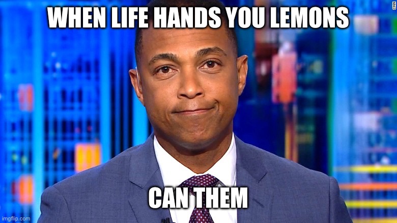 I will allow you to hire me if you get me every green m&m in the world. | WHEN LIFE HANDS YOU LEMONS; CAN THEM | image tagged in don lemon,politics,funny memes,douchebag,elon musk,stupid liberals | made w/ Imgflip meme maker