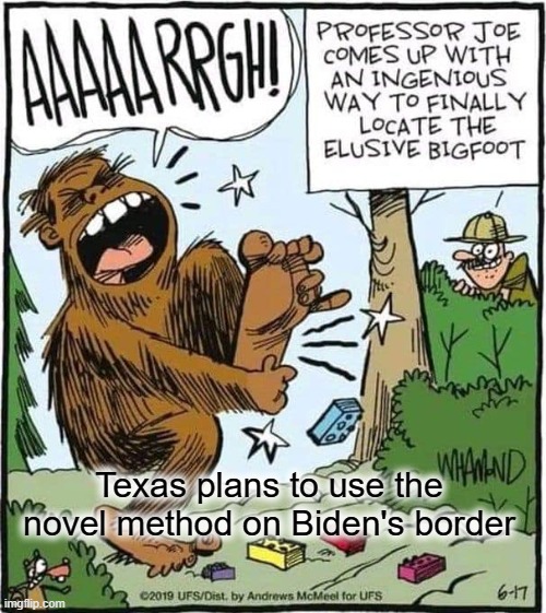 Texas plans to use the novel method on Biden's border | made w/ Imgflip meme maker