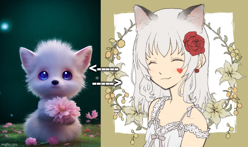 Cloud Fox's human form reveal! :D | <-----; -----> | made w/ Imgflip meme maker