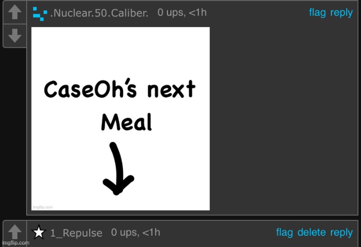 Repulse start running ._. | image tagged in caseoh,next,meal | made w/ Imgflip meme maker