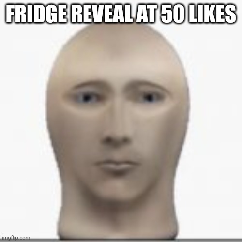 Front facing meme man | FRIDGE REVEAL AT 50 LIKES | image tagged in front facing meme man | made w/ Imgflip meme maker