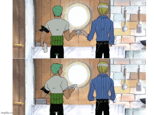 Zoro and Sanji meme template | image tagged in one piece | made w/ Imgflip meme maker