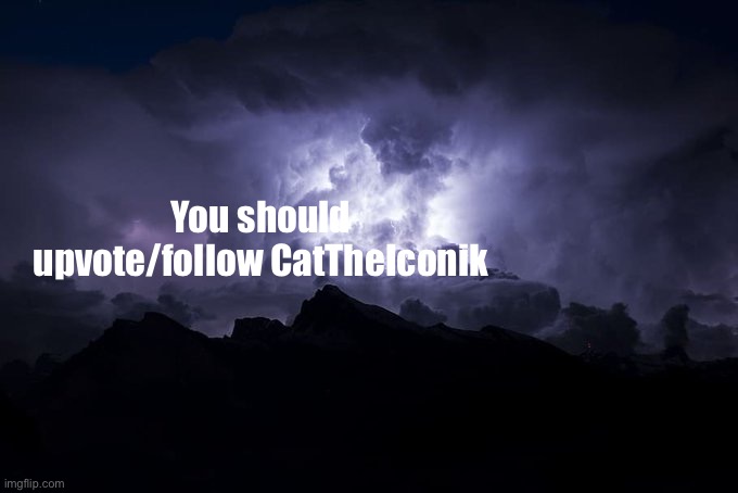 LTG Lightning | You should upvote/follow CatTheIconik | image tagged in ltg lightning | made w/ Imgflip meme maker