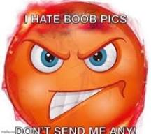High Quality i hate boob pics don't send me any Blank Meme Template