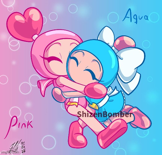 Hugging like sisters (Art by SailorBomber) | made w/ Imgflip meme maker