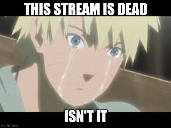 Sad | THIS STREAM IS DEAD; ISN'T IT | image tagged in sad naruto | made w/ Imgflip meme maker