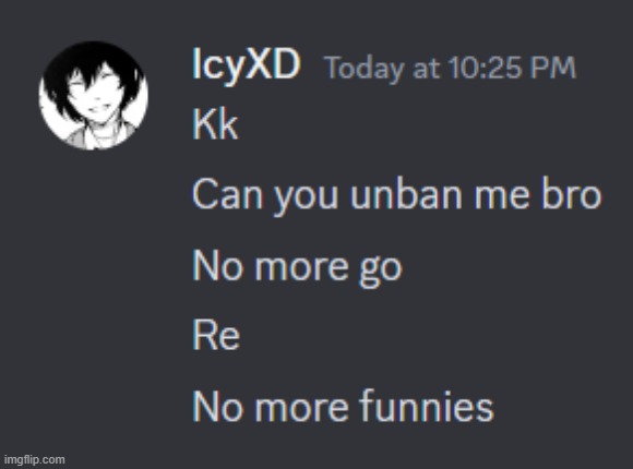 i'm gonna unban icy he genuinely seems like he's gonna put all this behind him like a mature individual | made w/ Imgflip meme maker