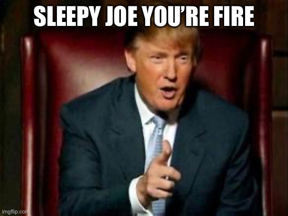 Donald Trump | SLEEPY JOE YOU’RE FIRE | image tagged in donald trump | made w/ Imgflip meme maker