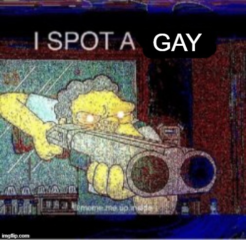 I spot a X | GAY | image tagged in i spot a x | made w/ Imgflip meme maker