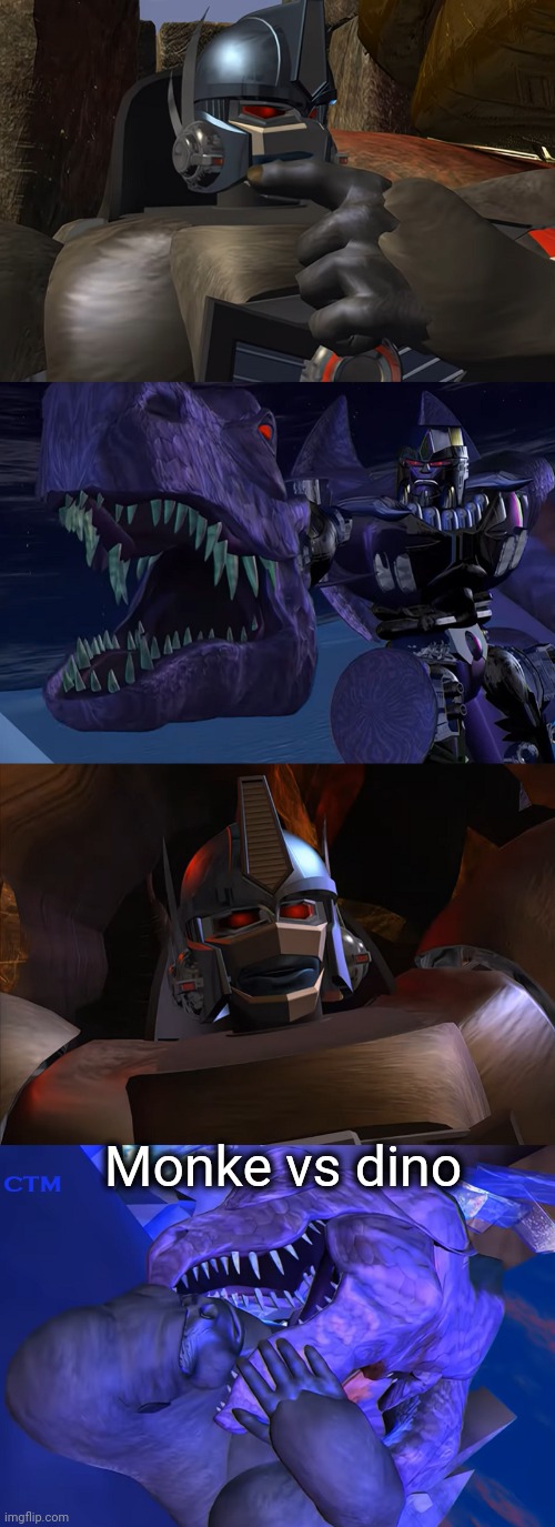 Optimus Primal Dad Joke Beast Wars S1 | Monke vs dino | image tagged in optimus primal dad joke beast wars s1 | made w/ Imgflip meme maker