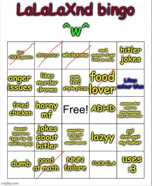 No | image tagged in lalalaxnd bingo updated | made w/ Imgflip meme maker