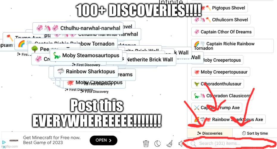 YEEEEE BOIIIIIII | 100+ DISCOVERIES!!!! Post this EVERYWHEREEEEE!!!!!!! | image tagged in memes | made w/ Imgflip meme maker