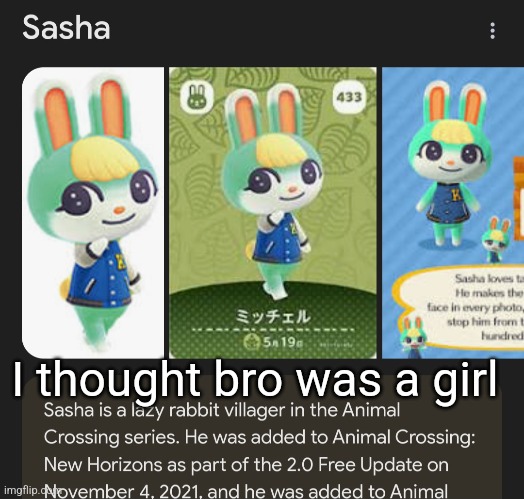 why did they name him "sasha" | I thought bro was a girl | made w/ Imgflip meme maker