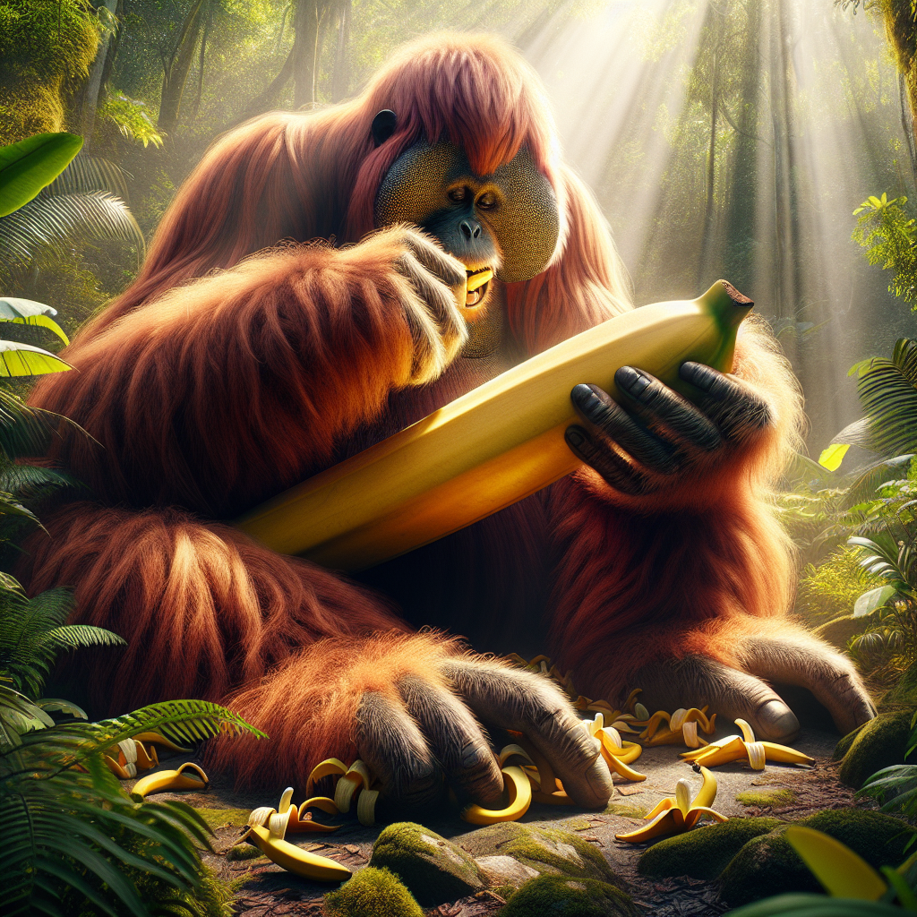giant monkey eating a large banana Blank Meme Template