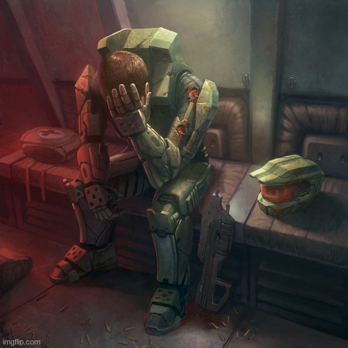 Sad master chief | image tagged in sad master chief | made w/ Imgflip meme maker