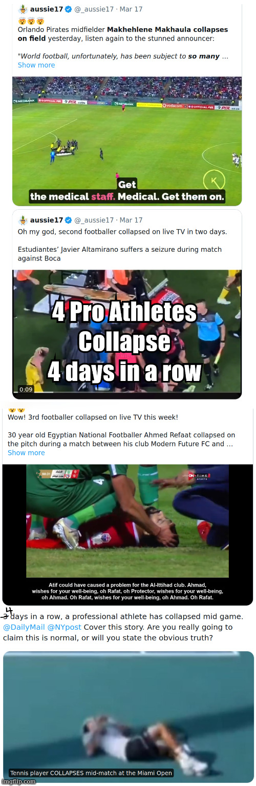 4 Days Straight a Professional Athlete Collapsed- This is NOT NORMAL. | made w/ Imgflip meme maker
