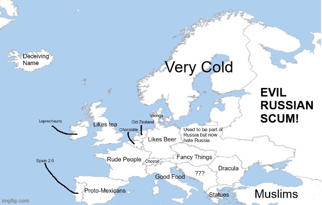 Europe According to Americans. | made w/ Imgflip meme maker