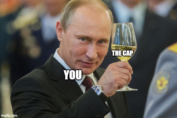 Putin Cheers | THE CAP YOU | image tagged in putin cheers | made w/ Imgflip meme maker